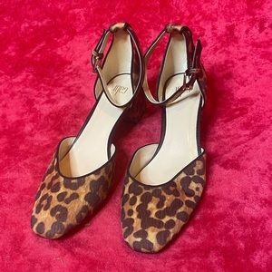 Cabi anthropologie cheetah heels size 8 fuzzy